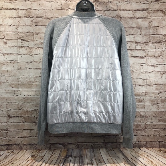 Tommy Baham Aruba silver grey puffer bomber sz L - Picture 3 of 8
